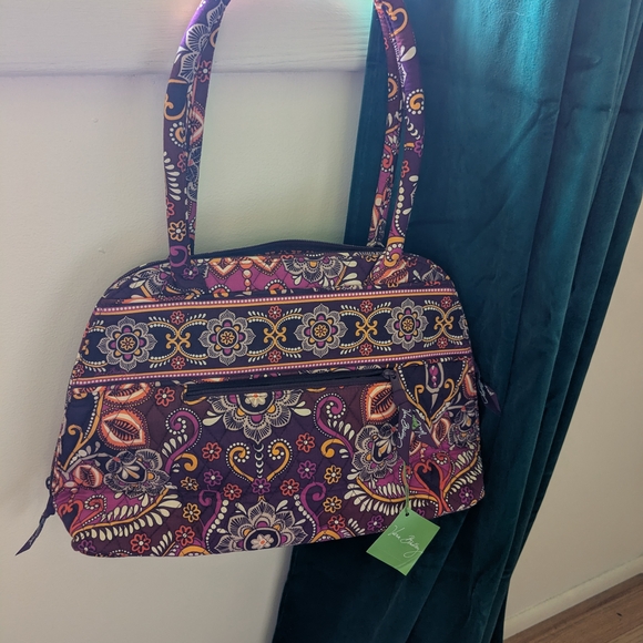 Vera Bradley Floral Bowler Bag in Purple and Yellow - Picture 7 of 7